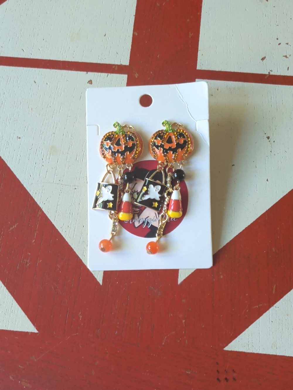 Betsey Johnson Halloween Pumpkin Dangle Earrings NEW
